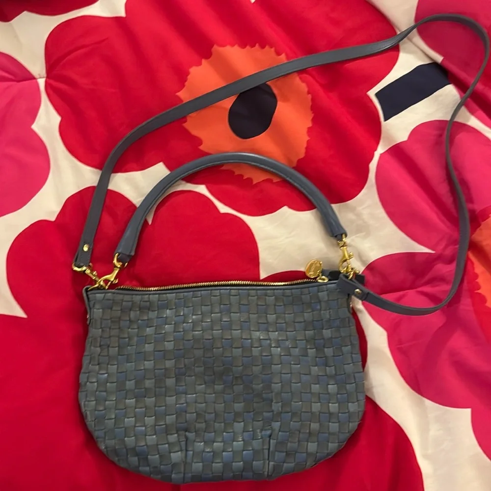 Clare V Petit Moyen Messenger Bag in light blue